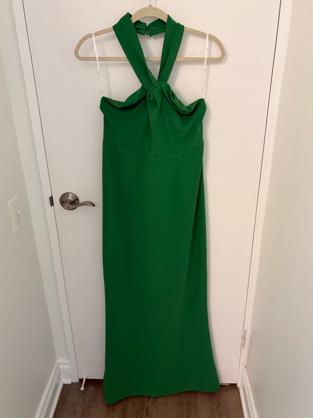 Lulu's Emerald Green Knotted Halter Maxi Dress